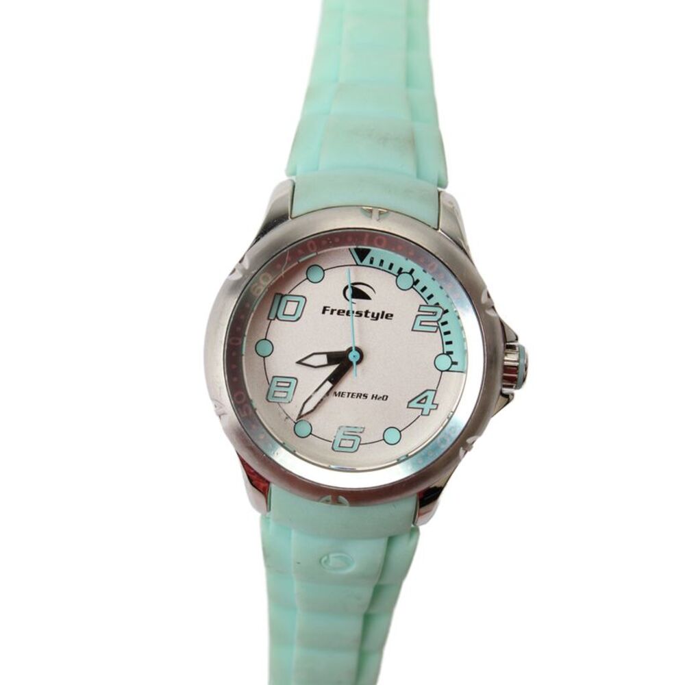 Freestyle Womens S. Steel Baby Blue Silicone FS84960 Sport Quartz Watch 33mm